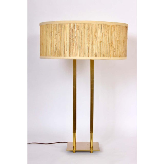 Metal Tall Tommi Parzinger Style Stiffel "Columns" Brass Table Lamp For Sale - Image 7 of 13