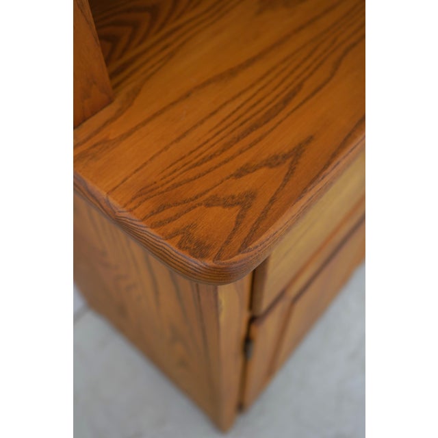 Country Oak 2 Piece Stepback Cupboard Hutch For Sale - Image 10 of 18