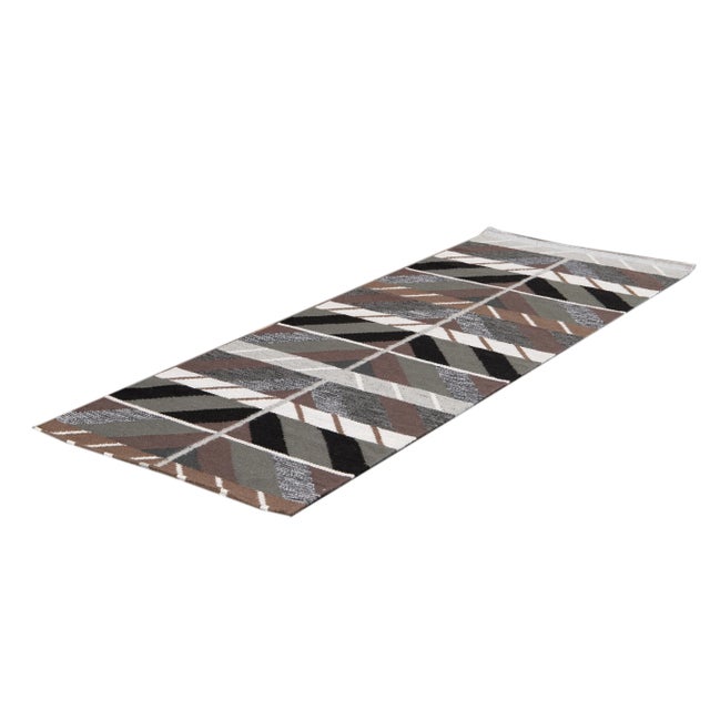 White 21st Century Modern Swedish Style Runner Rug , 3' X 8' For Sale - Image 8 of 13