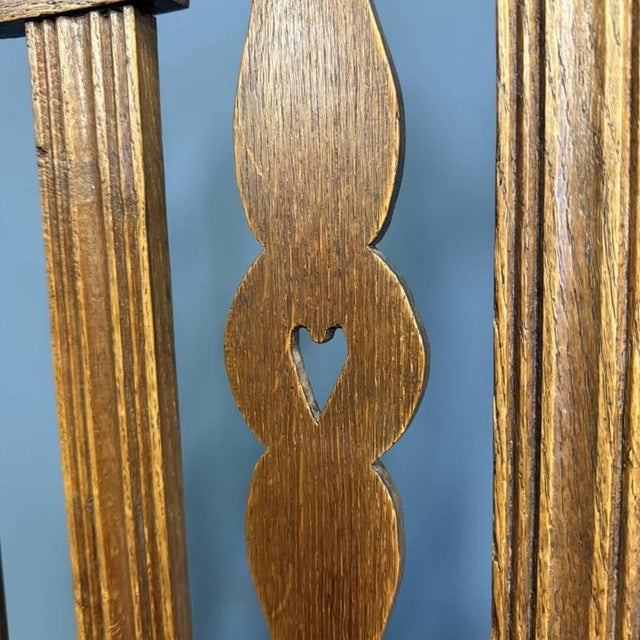 Dutch Oak Chair with Rush Seat For Sale - Image 6 of 14