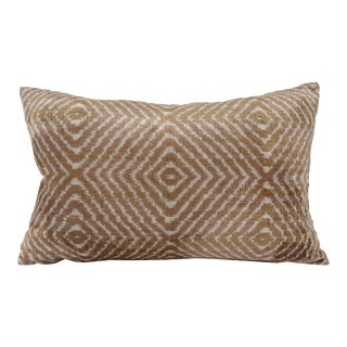 Silk Uzbek Ikat Velvet Hand Made Pillow Cushion For Sale