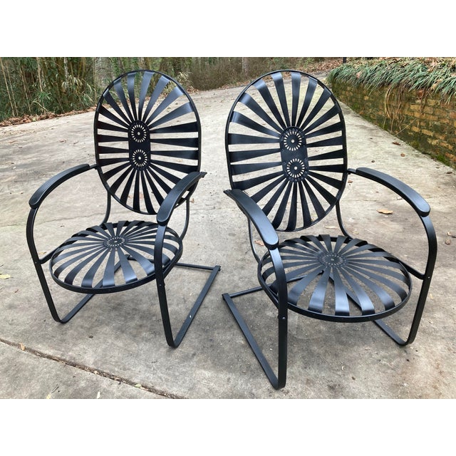Black Mid 20th Century Francois Carre King Cantilever Bouncer Rockers - A Pair, Restored For Sale - Image 8 of 9