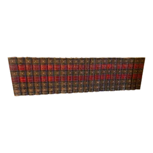 Antique 19th Century Fine Leather Bindings Works of Washington Irving Books - Set of 22