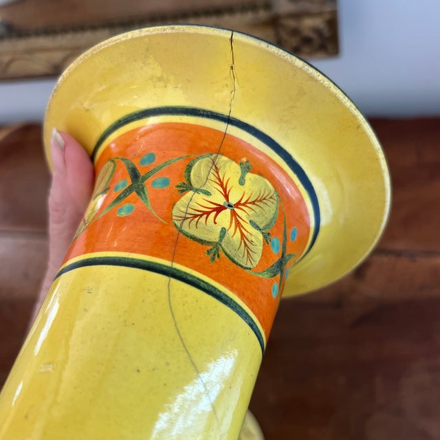 Collection of Antique Early 19th Century Bright Yellow Vases For Sale - Image 11 of 12