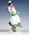 Delicate meissen art nouveau porcelain figure: skater in elegant winter attire: costume consisting of a long skirt and...