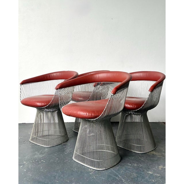 Vintage MCM Warren Platner for Knoll Chrome Dining Chairs - Set of 4 For Sale - Image 11 of 12