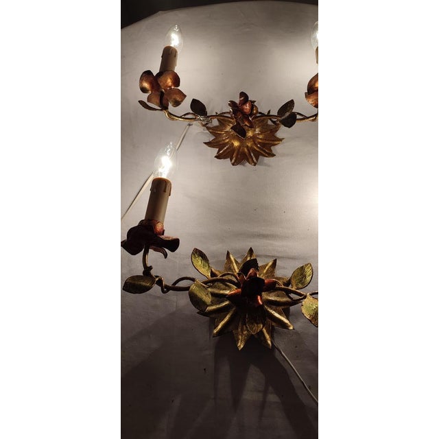 Golden Wrought Iron, Spain, 1940s, Set of 2 For Sale - Image 13 of 17