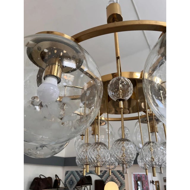 Metal Vintage Chandelier by Kamenicky Šenov, Czechoslovakia, 1970s For Sale - Image 7 of 13