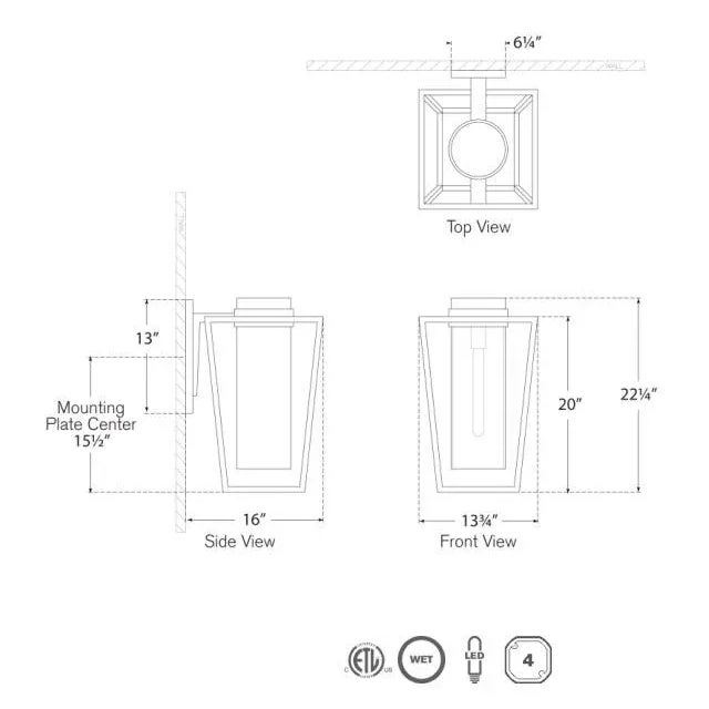 Modern Ian K. Fowler for Visual Comfort Signature Presidio Medium Bracketed Sconce in Bronze with Clear Glass For Sale - Image 3 of 3