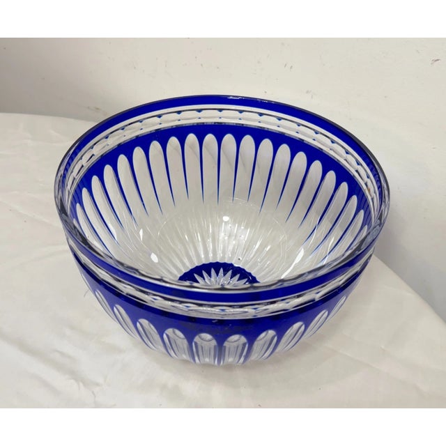 Up for sale is a high quality vintage cut to clear Czechoslovakia Bohemian centerpiece bowl. It's cut with beautiful...