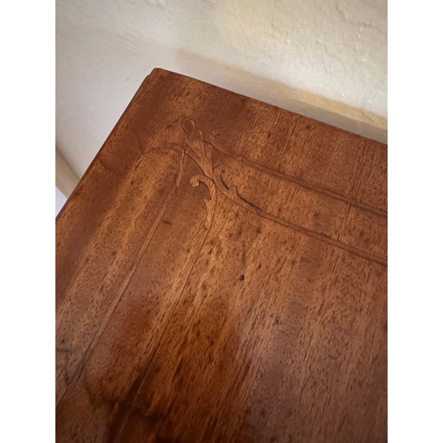 Vintage Mahogany Inlaid Plant Stand Edwardian Style For Sale - Image 9 of 11