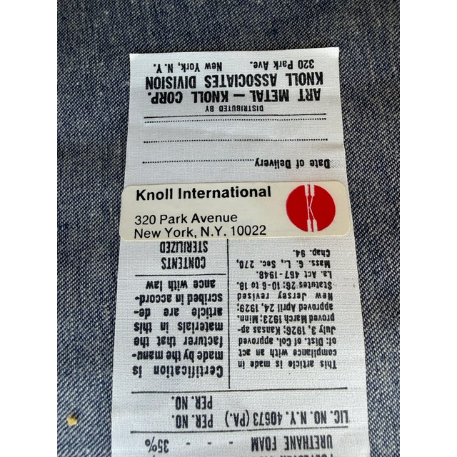 Pair of iconic vintage Florence Knoll lounge chairs. Referred to by Knoll as a scaled down translation of the rhythm and...