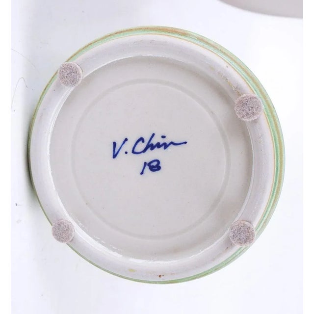 Celadon V Chin Celedon Porcelain Studio Pottery Bottle Vase Vorakit Chinookoswong For Sale - Image 8 of 9