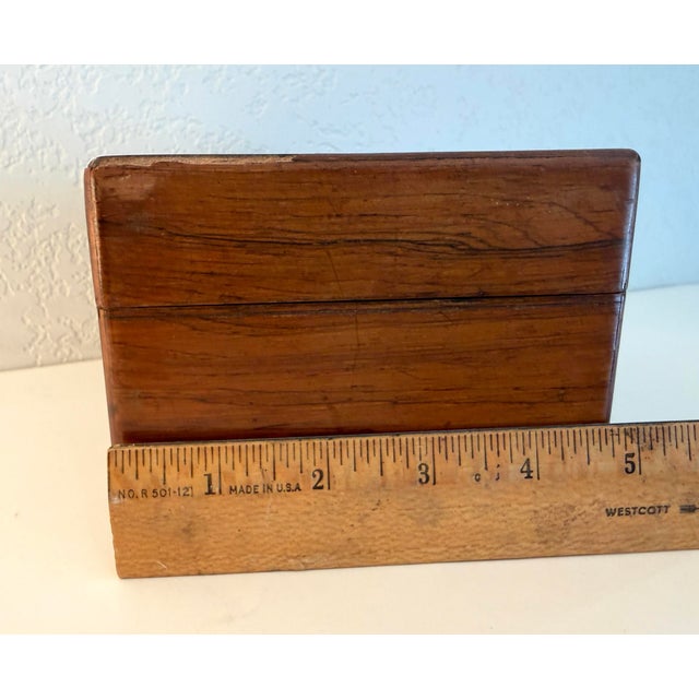 Antique Rosewood Jewelry Box With Lock and Key For Sale - Image 15 of 17