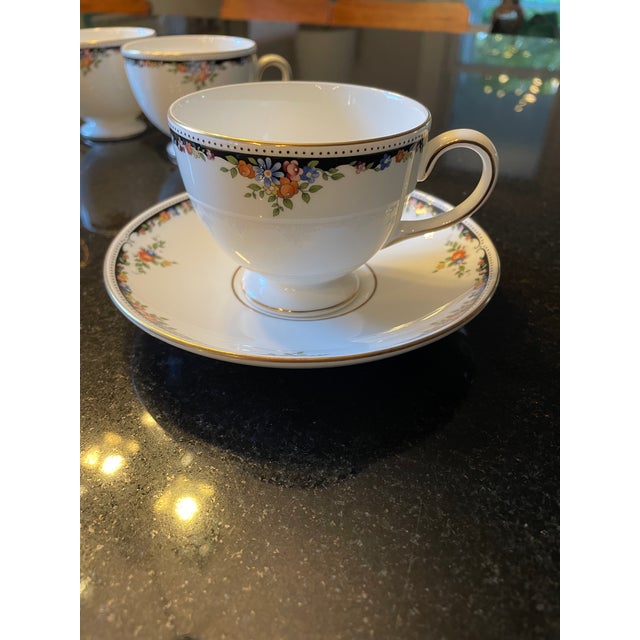1980s Wedgewood Osborne China Coffee/Teacups/Saucers for 10 For Sale In Tampa - Image 6 of 6
