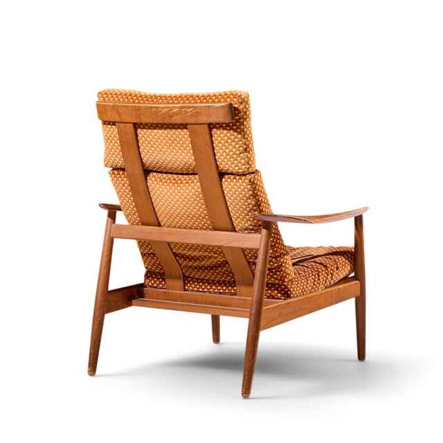 Wood Arne Vodder for France & Daverkosen Fd164 Mid Century Danish Teak Reclining Lounge Chair For Sale - Image 7 of 12