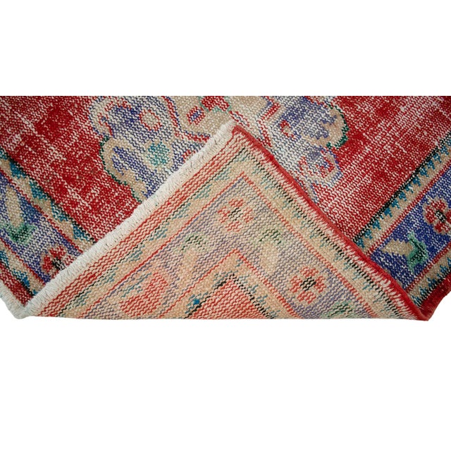 Distressed Oushak Runner Rug - Faded Colors Hallway 3' X 10'6″ For Sale - Image 10 of 15