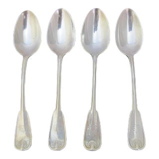 Antique 1871 Tiffany Sterling Silver Palm Bird Engraved 7 1/8" Soup Spoon Set For Sale