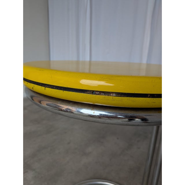 Vintage Bauhaus Yellow Bar Table in Chrome, 1970s For Sale - Image 12 of 18