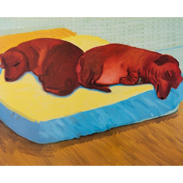 David Hockney (1937) Dog Painting Original color poster after the 1995 work "Dogs Painting 38" On poster paper, 65 x 53 cm...
