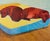David Hockney (1937) Dog Painting Original color poster after the 1995 work "Dogs Painting 38" On poster paper, 65 x 53 cm...