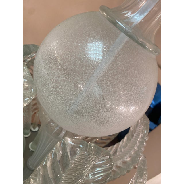 Vintage Italian Leaves Chandelier in Murano Style Glass For Sale - Image 11 of 12