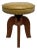 Arts and Crafts Mustard Yellow Nailhead Swivel Solid Wood Stool For Sale