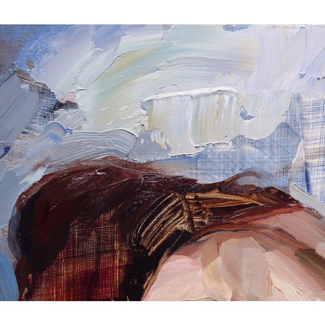 Exposed by Matt Talbert | Oil On Panel Nude figure in a seated position with a focus on the back. For Sale - Image 4 of 5