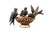 Gold Gold and Silver Brooch with Birds at the Water Trough, Diamond Chips and Calibrated Rubies For Sale - Image 8 of 8
