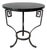 Vintage Art Deco Style Hand-Wrought Iron & Green Marble Side Table With Greek Key Motifs For Sale