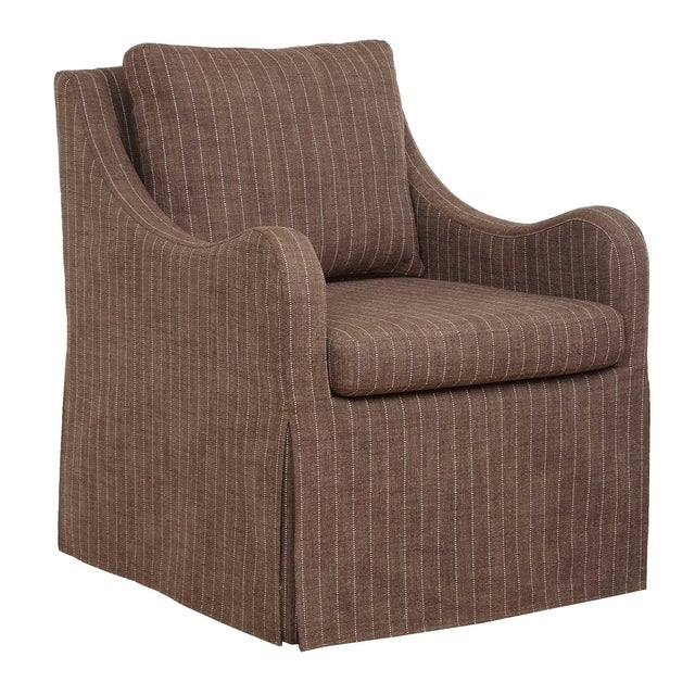 2020s Luisa Pinstripe Swivel Chair For Sale - Image 5 of 10
