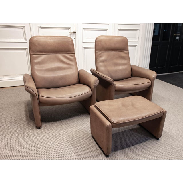 Lounge Chairs with Ottoman from de Sede, Switzerland, 1960s, Set of 3 For Sale - Image 12 of 16