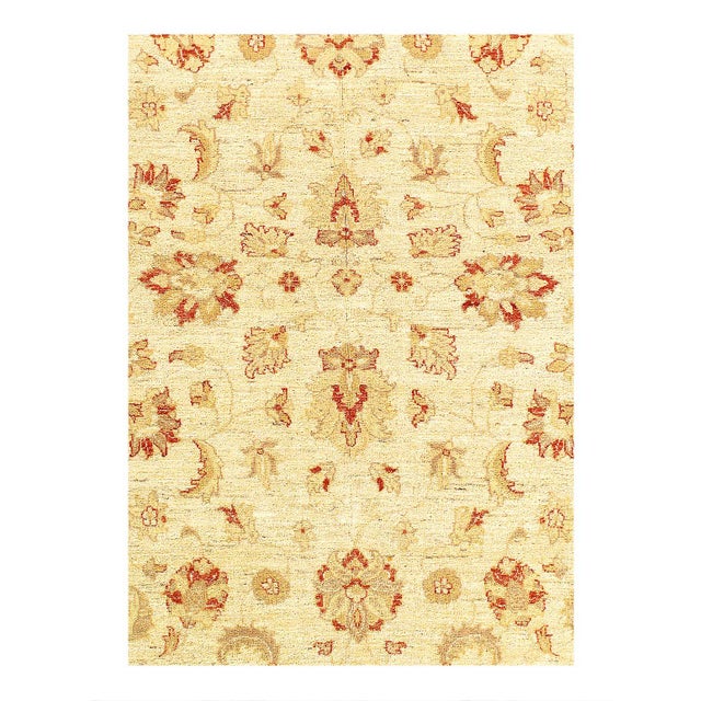 Before you is a beautiful Arts and Crafts Oushak Wool Rug from pakistan. The Oushak weaving techniques known for their...