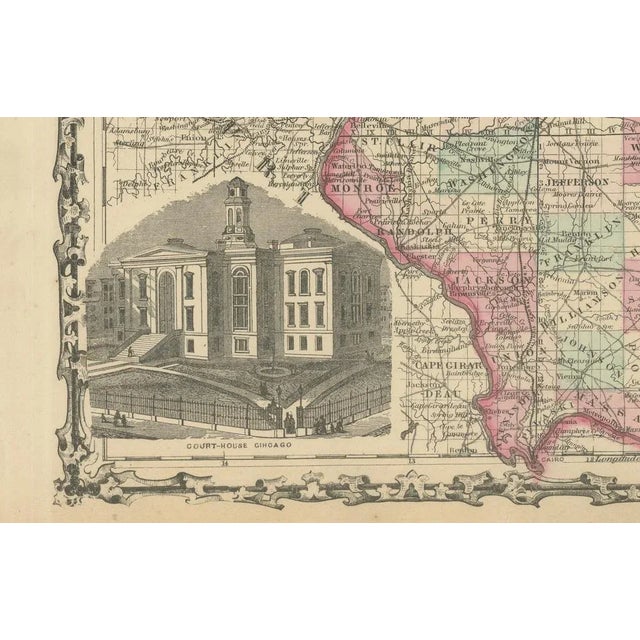 Johnsons Illinois Map, 1864 For Sale - Image 6 of 10