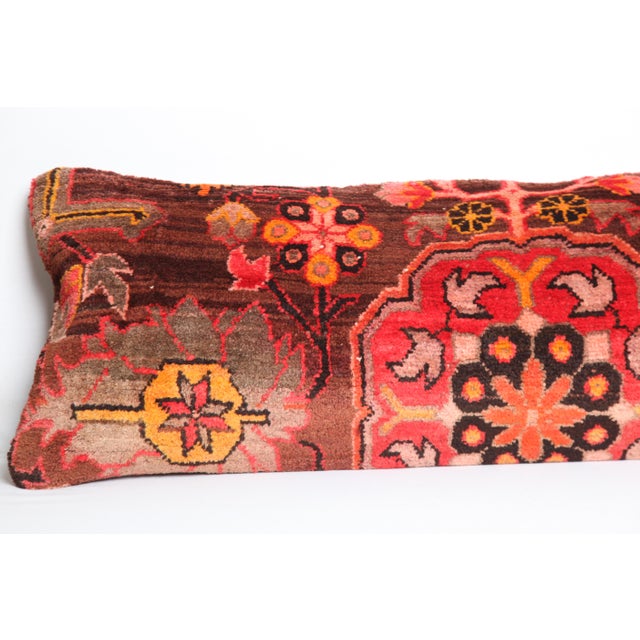 Handwoven Tribal Rug Decorative Lumbar Pillow - Rustic Bohemian Vintage Rug Pillow Cover -16'' X 53'' For Sale In Tampa - Image 6 of 9
