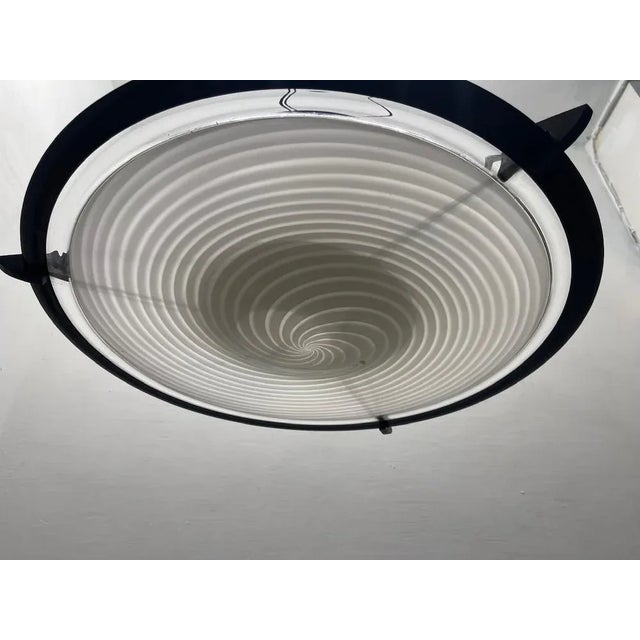 Black and White Architectural Murano Light Pendant by Paolo Venini, 1980s For Sale - Image 10 of 13