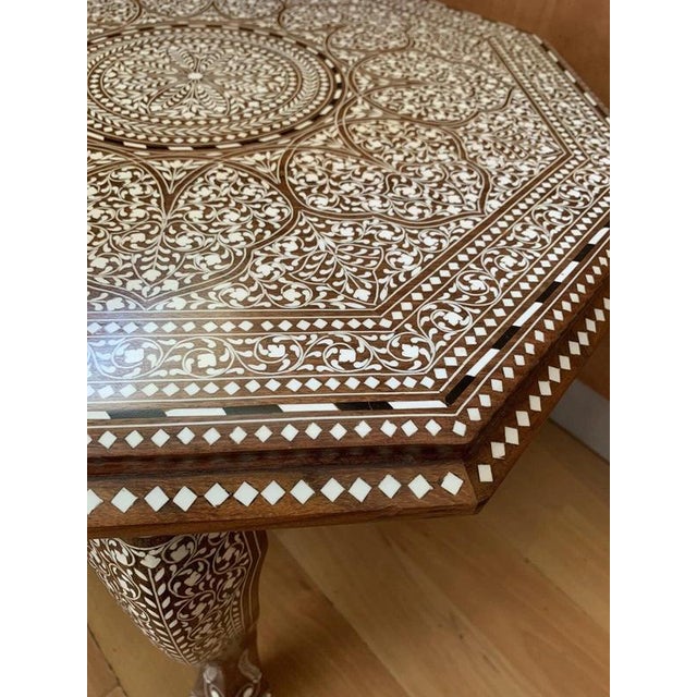 Octagonal Side Table in Indian Rosewood with Floral Inlay For Sale - Image 3 of 5