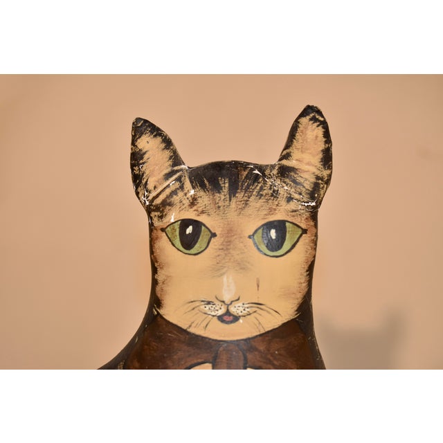 Textile Set of Three Hand Painted Canvas Carnival Cats, 20th Century For Sale - Image 7 of 10
