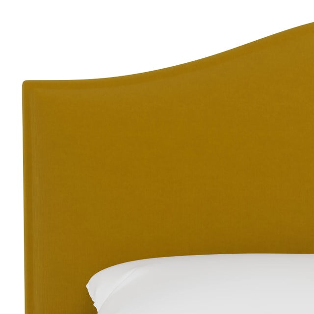Spritely Home Kenmore Headboard in Citronella Luxe Velvet, Queen For Sale - Image 4 of 7