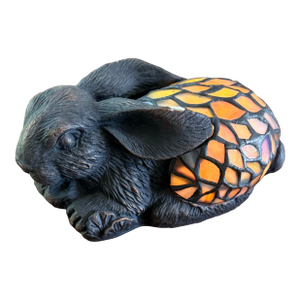 1990s Tiffany Rabbit Stained Glass Lamp