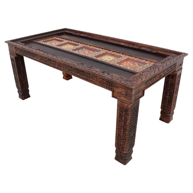 Vintage Wooden Orient Dining Table, 1970s For Sale