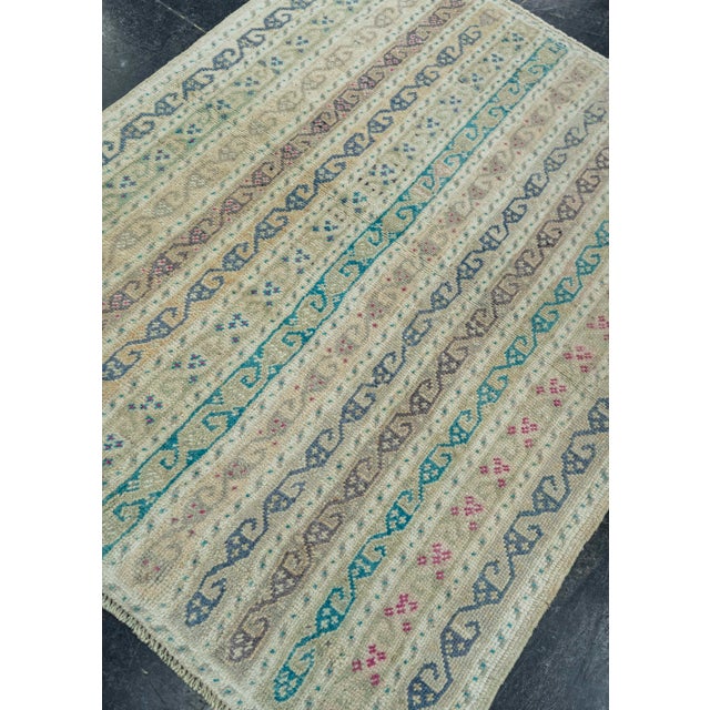 Taupe Turkish Vintage Rug 3'2" x 4' #20795 For Sale - Image 8 of 8