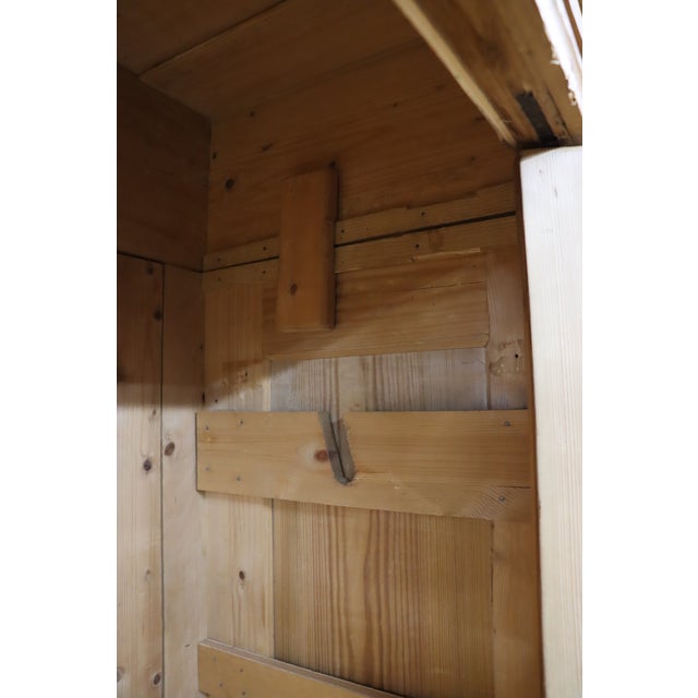 Antique Pine Armoire With Paneled Doors For Sale - Image 16 of 16