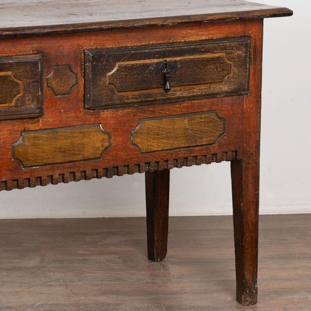 19th Century Portuguese Oak Side Console Table With Original Painted Finish For Sale - Image 14 of 16