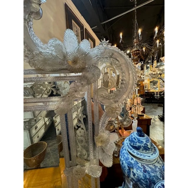 1920s Venetian Etched Glass Mirror For Sale - Image 5 of 9