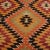 Transitional Vintage Mid-Century Mut Geometric Green Orange Wool Kilim Rug- 5′9″ × 10′ For Sale - Image 3 of 6