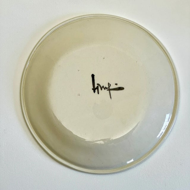 2 of 3 Jurg Lanzrein 1980's Ceramic Decorative Plate With Whimsical Modern Colorful Illustration For Sale In New York - Image 6 of 6