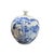 This elegant blue and white porcelain vase features a globular, full-bodied form that tapers gracefully to a narrow,...