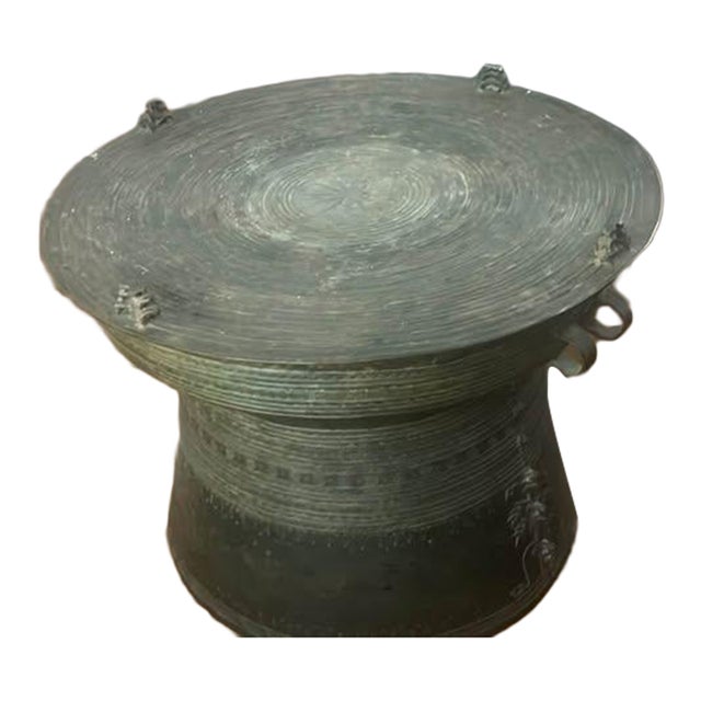 Burmese Etched Bronze 17th -18th Century Rain Drum For Sale
