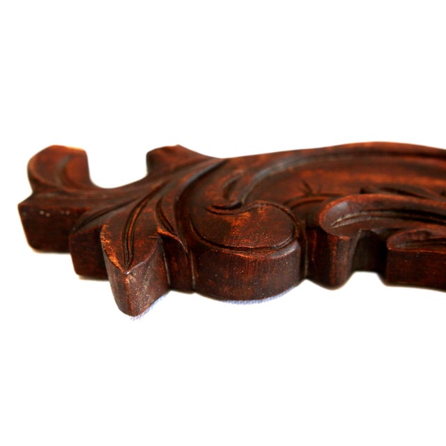 19th Century Mahogany Hand Carved Wood Cornice For Sale In Los Angeles - Image 6 of 9